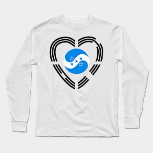 Korean Honduran Multinational Patriot Flag Series (Heart) Long Sleeve T-Shirt